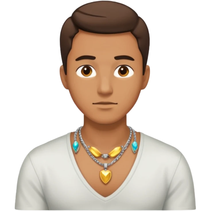 man, angled down the middle of his chest emoji