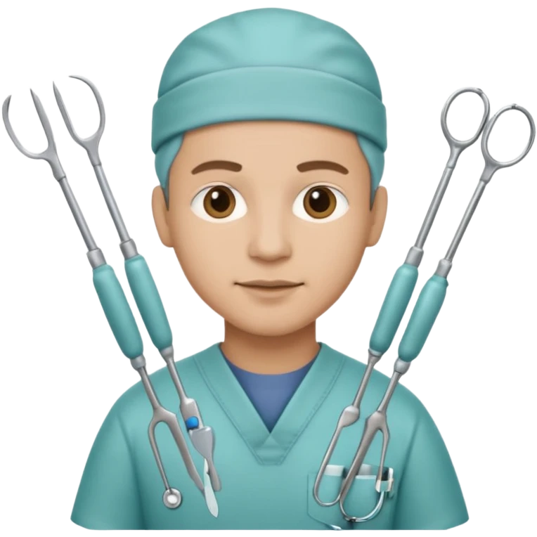 neurosurgeon with multiple surgical tools emoji