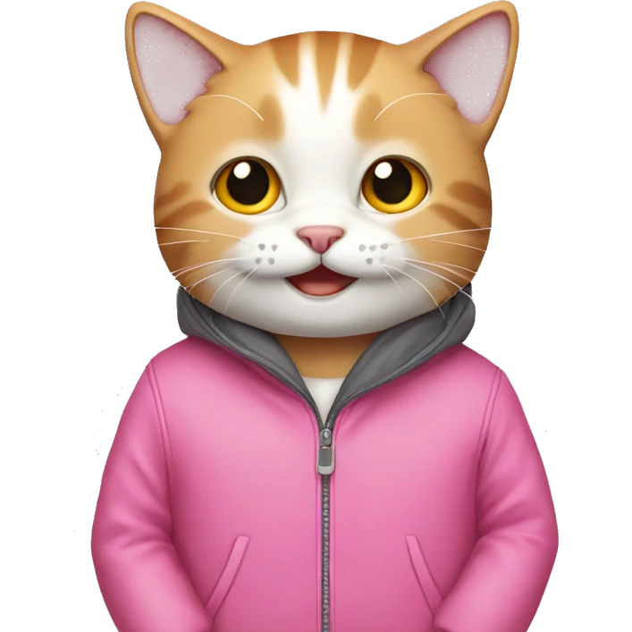 smiling kitty with pink jacket  emoji