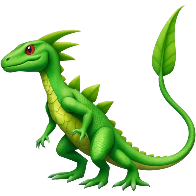 Grovyle-hybrid-Fakémon-creature (full body) emoji
