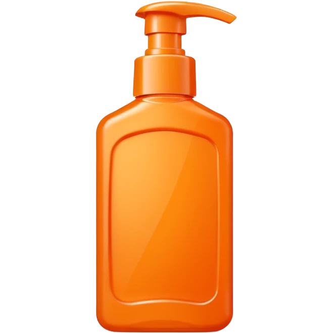 Square-shaped orange-colored shampoo - No product description emoji