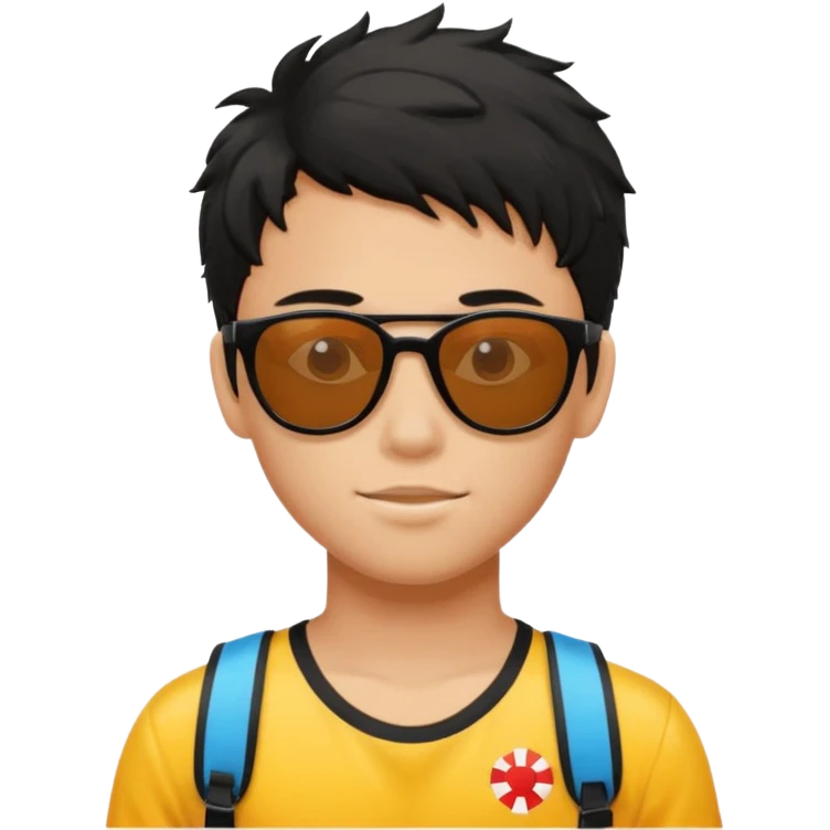 Lifeguard Teenager with Black messy hair  emoji