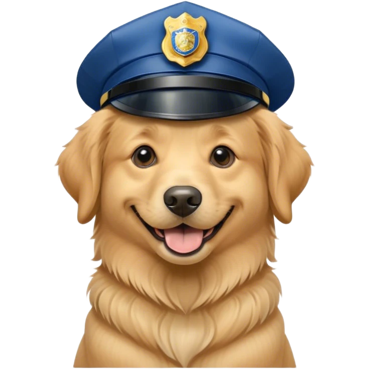 Dog wearing police hat emoji