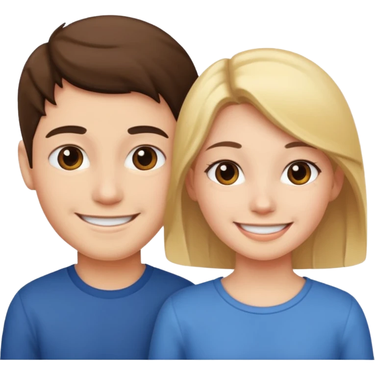 Girl emoji behind boy emoji emoji