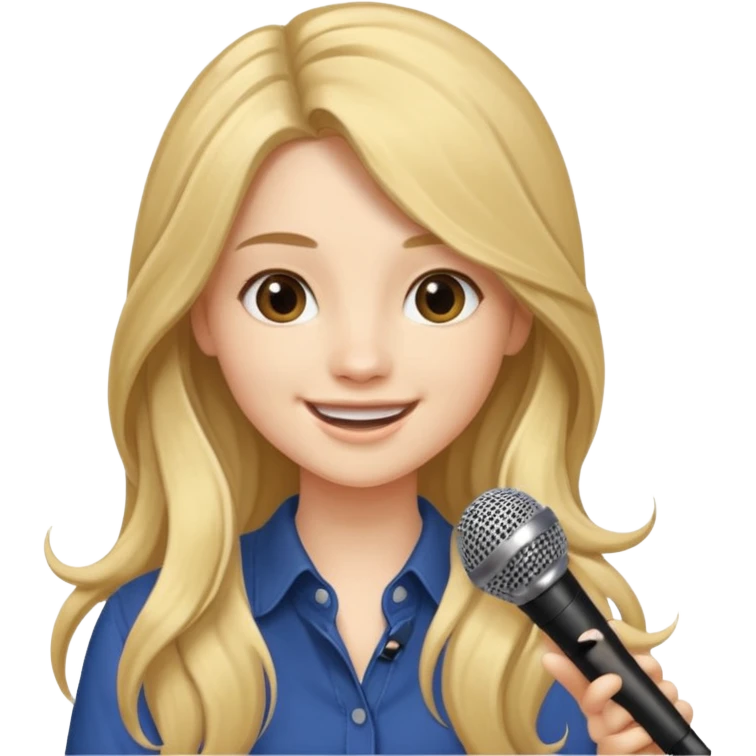 Singer Young woman – long hair, around 20s, holding microphone close emoji