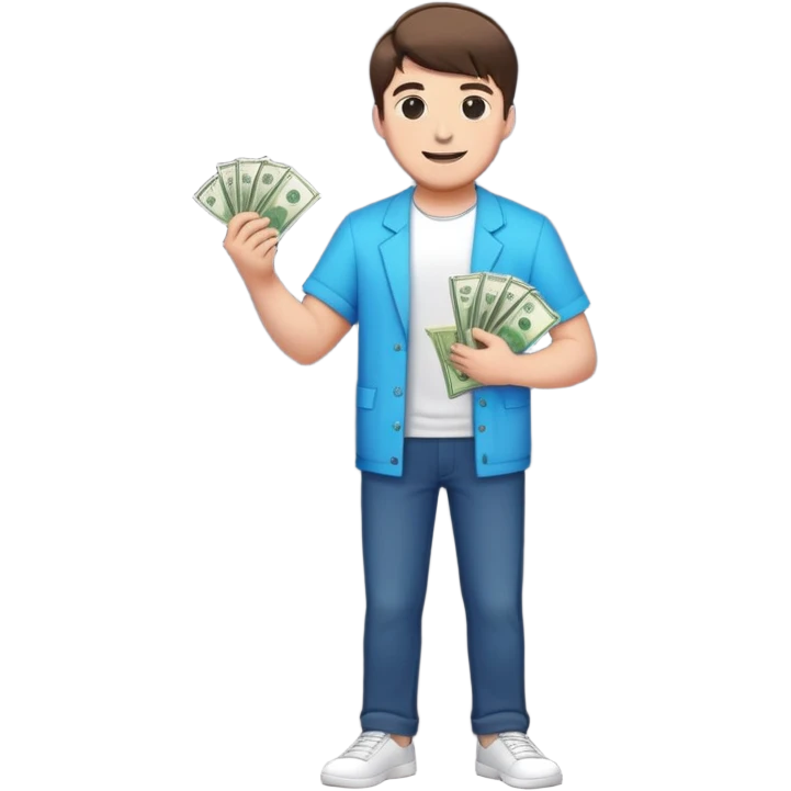 Mr beast  full body standingwith cash emoji
