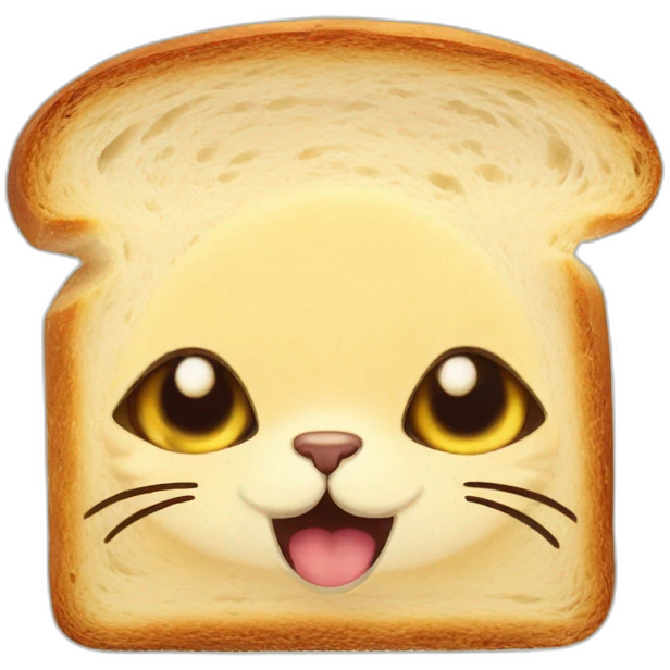 cat face in a slice of bread emoji