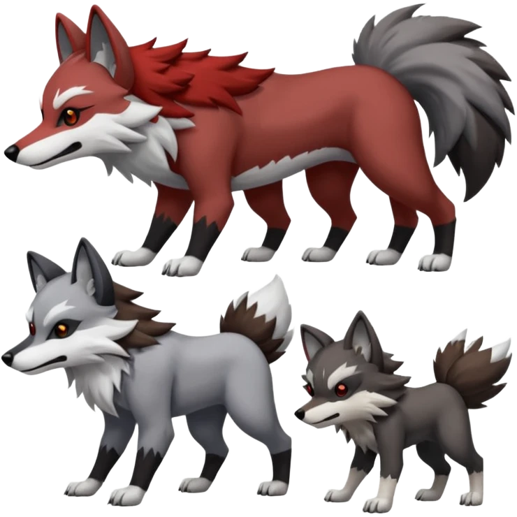 Obstagoon-Poochyena-Lycanroc-fusion emoji