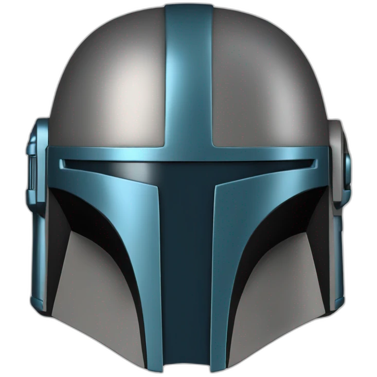 Mandalorian helmet black blue emoji