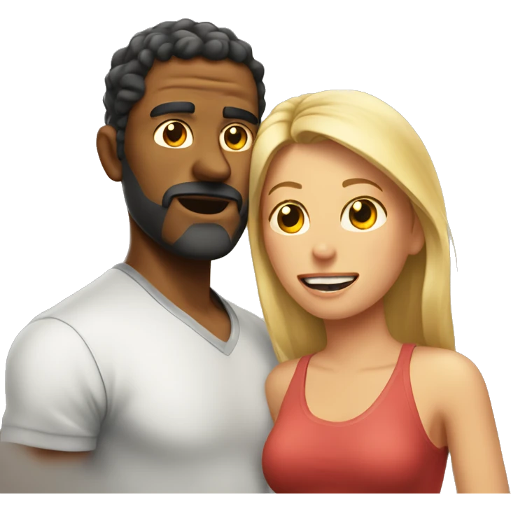 Sweaty man loves woman emoji