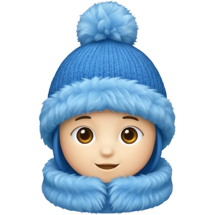 blue fluffy hat emoji