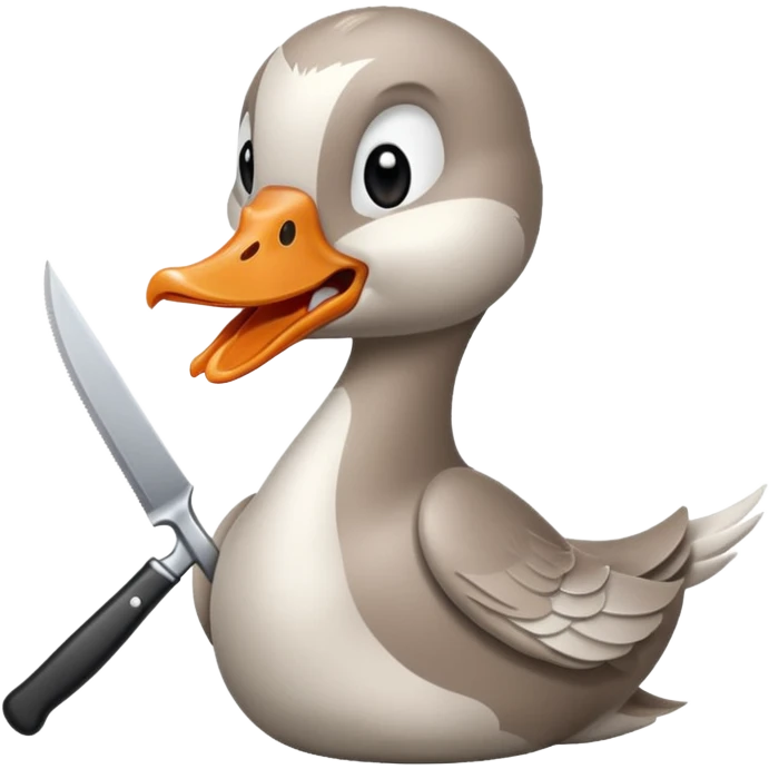 goose biting knife menace emoji