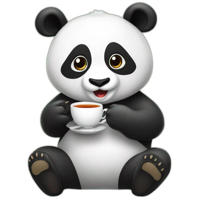 Panda qui mange un bulle tea emoji