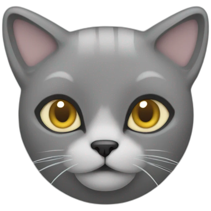 a grey beehive cat with no pattern all over emoji