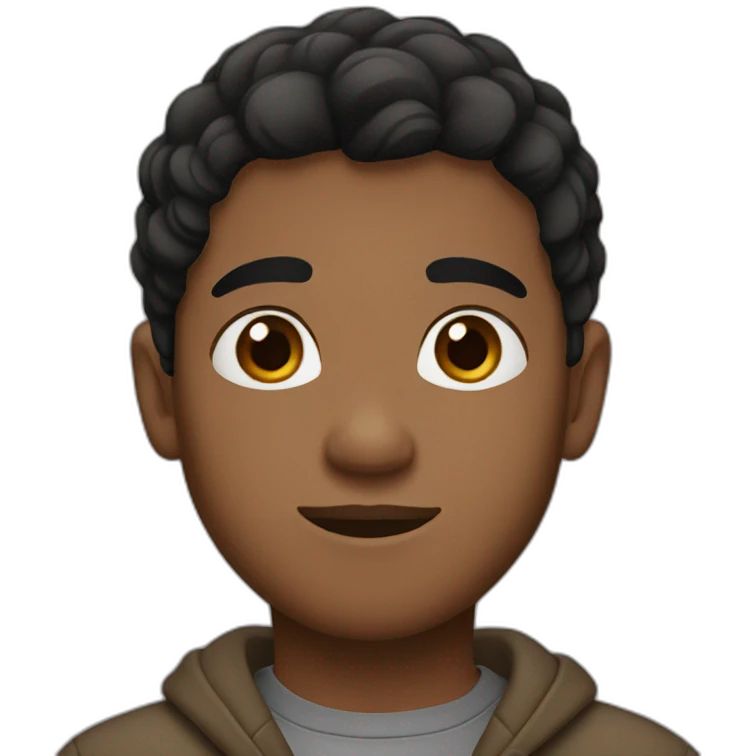 brown boy with brown eyes and half black hair emoji