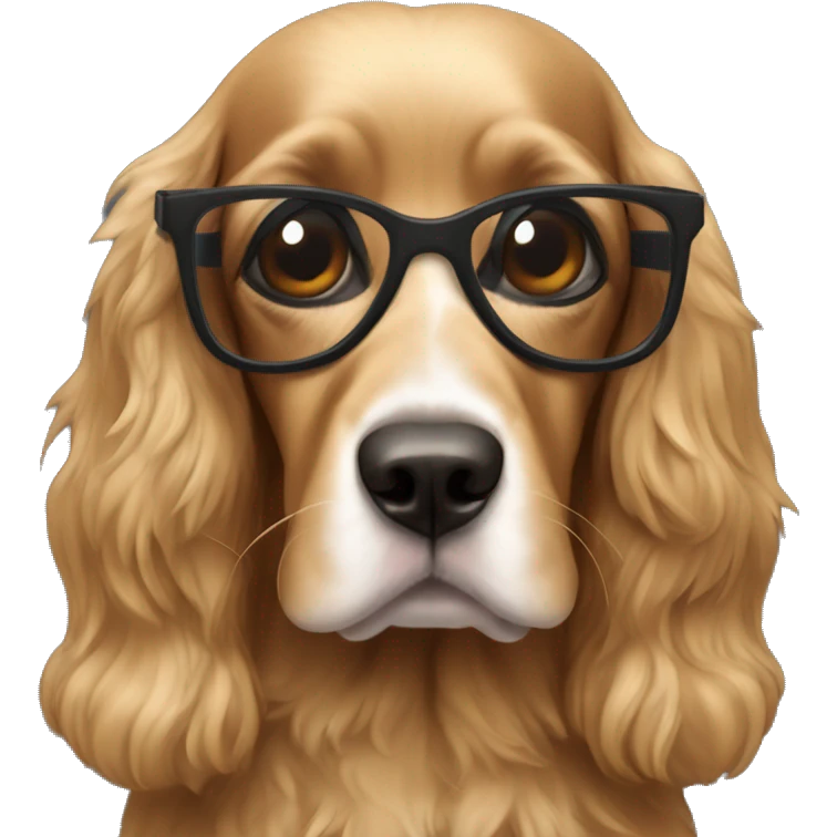 Cocker con gafas emoji