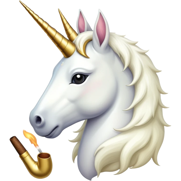 Unicorn smoking cigar emoji