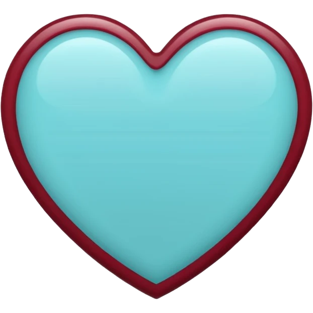 I need a heart with teal, maroon, and light blue in it. Can the maroon be a strip in the middle? emoji