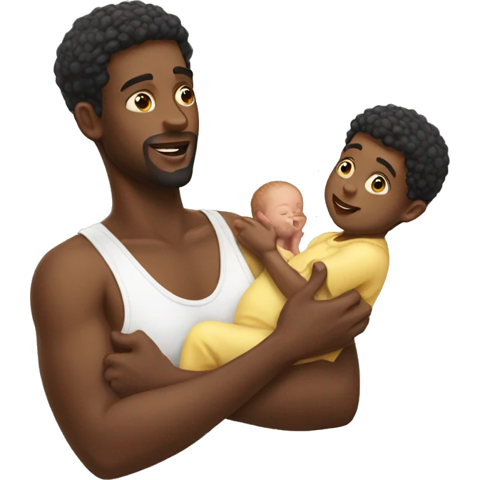 Colored man holding baby oil emoji