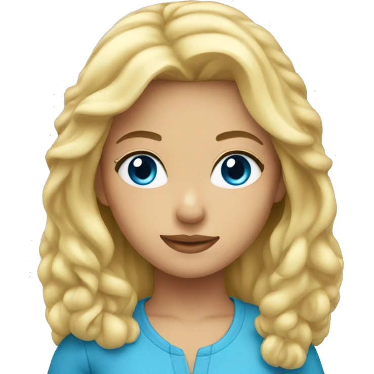Blonde girl blue eyes  emoji