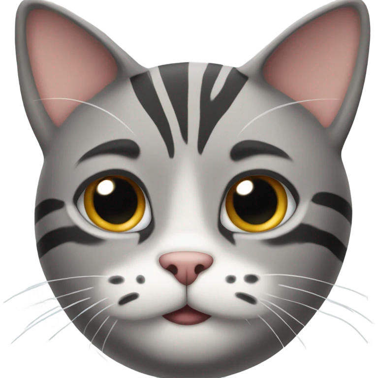 gray striped smirking cat  emoji