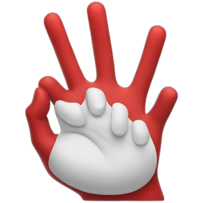 Slapp me logo with hand, red theme emoji