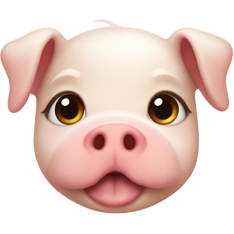 Cute piggy and puppy together blushing emoji
