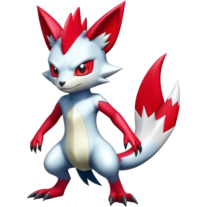 Cool Edgy Badass Shiny Digimon-Sneasel-Zangoose-hybrid full body emoji