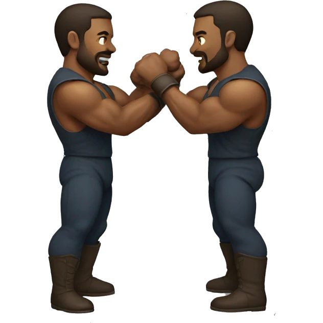 Two strong men fighting emoji
