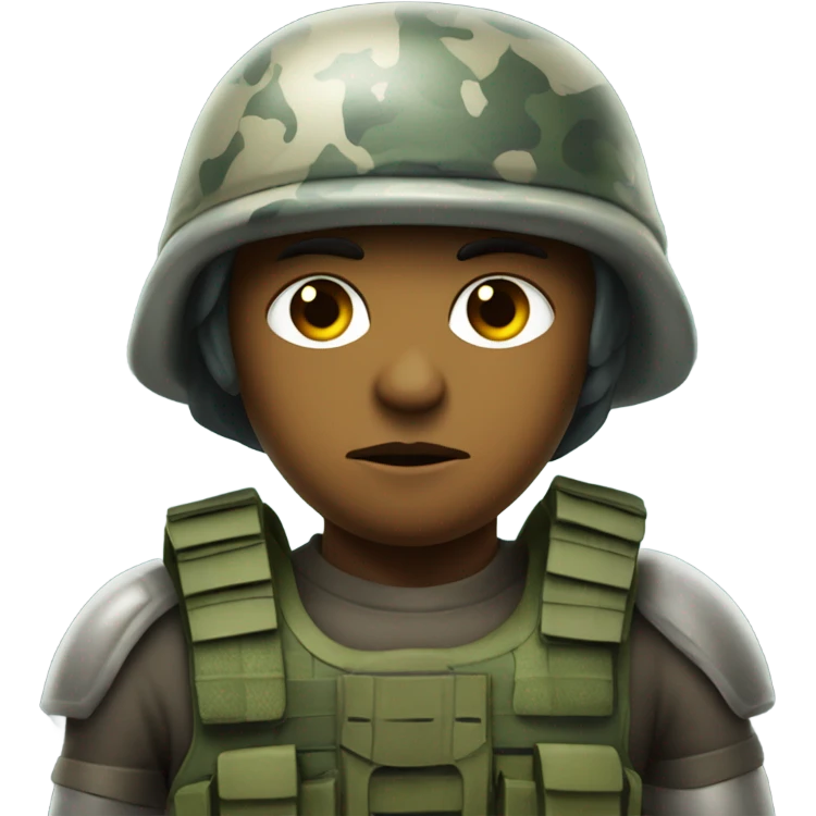 Fish wearing solider gear emoji