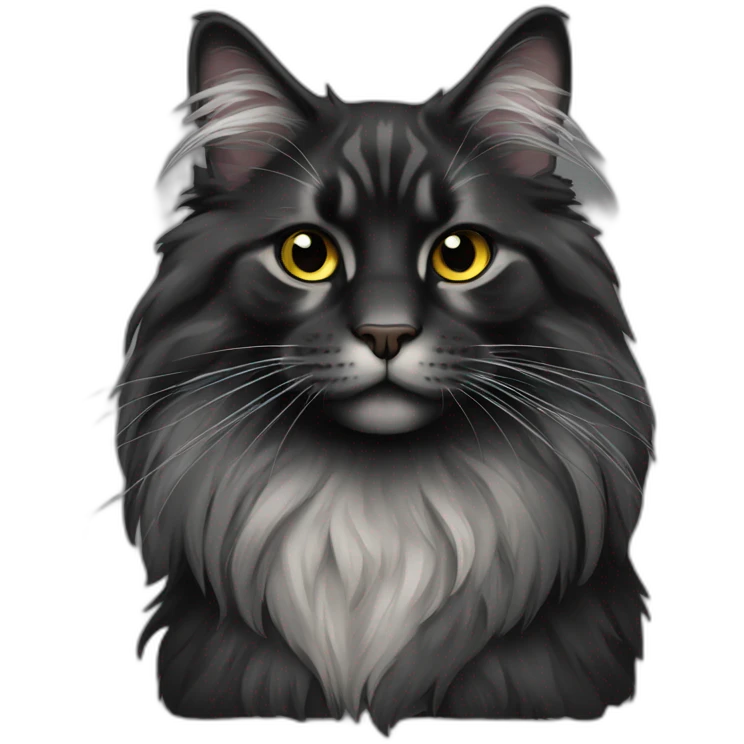 Black smoke main coon emoji