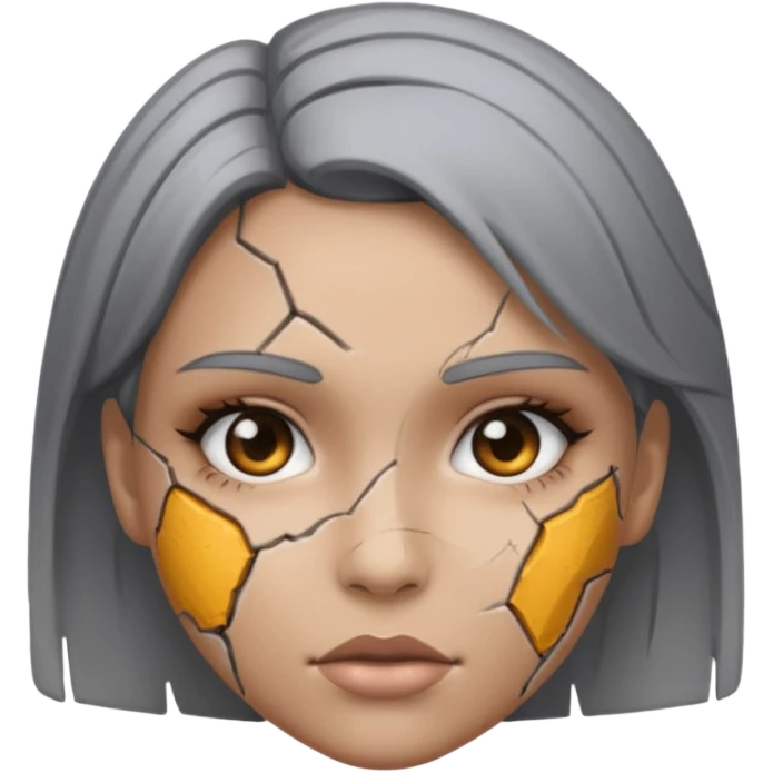 gray metal painted girl emoji