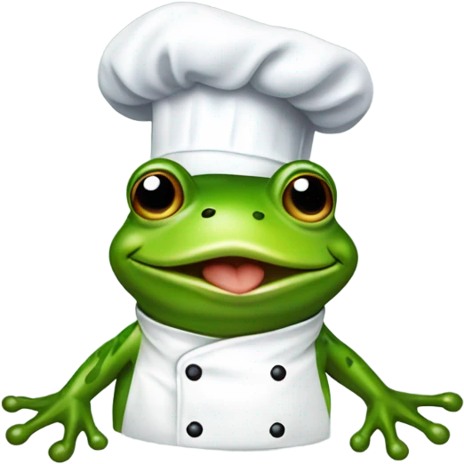 Frog dressed as a chef doing  chefs kiss  emoji
