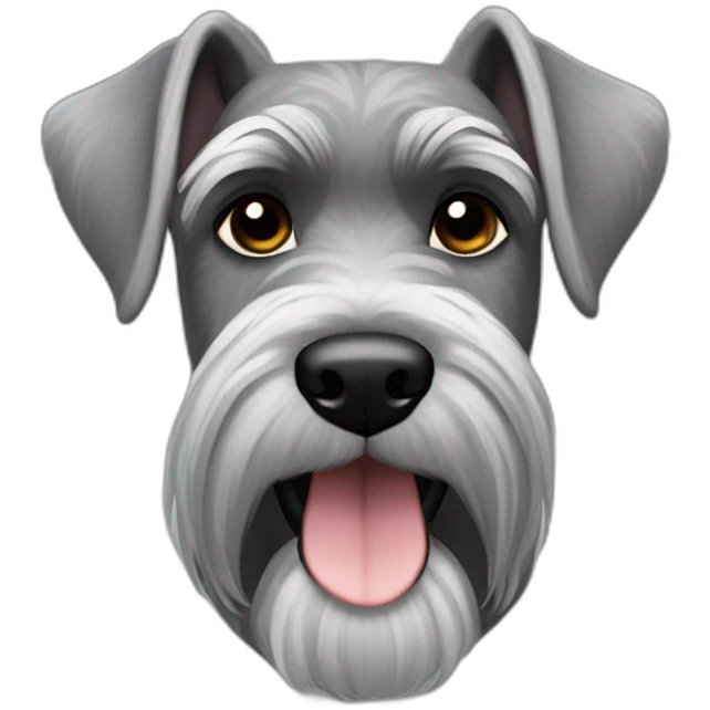 gray schnauzer breed with darker edges ear fur emoji