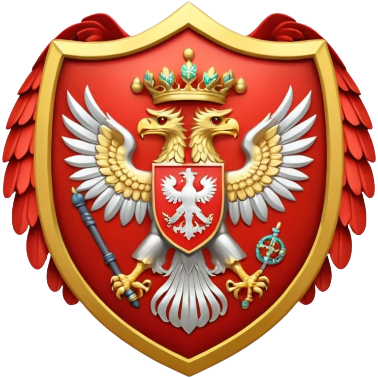 coat of arms of Russia as an emoji, red shield with stylized eagle emoji
