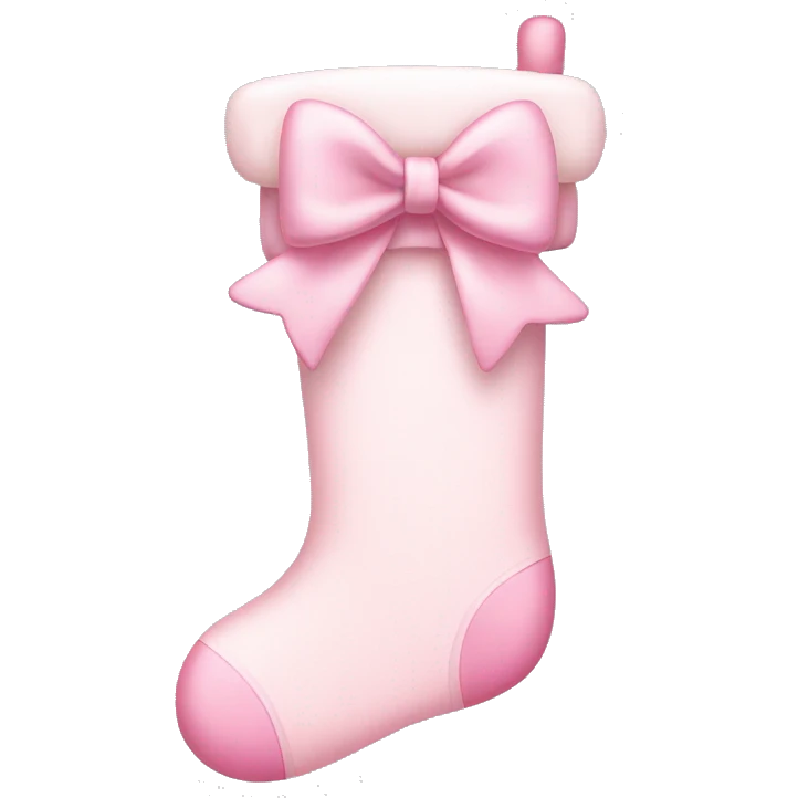 pale pink stocking with pale pink bow emoji