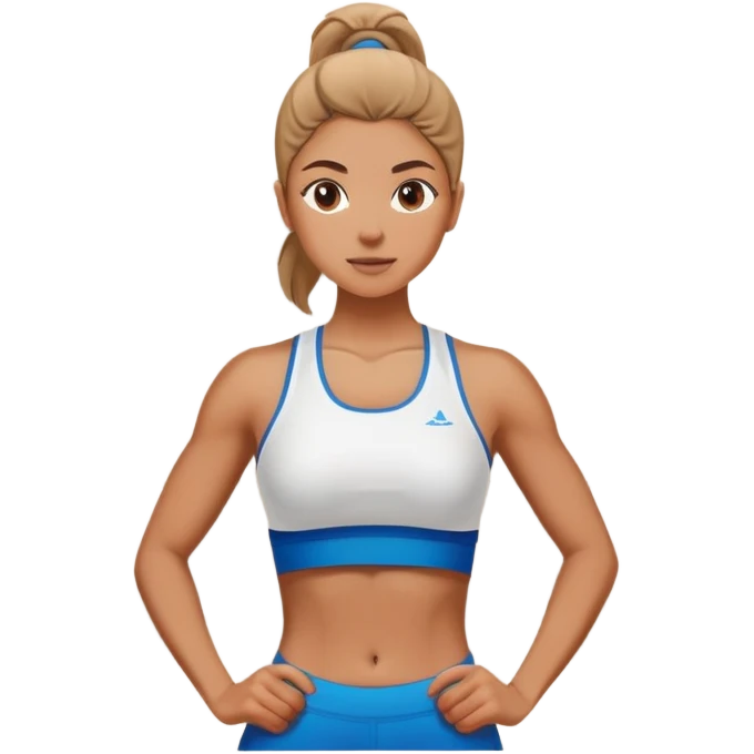 woman in sport top working out near wall emoji