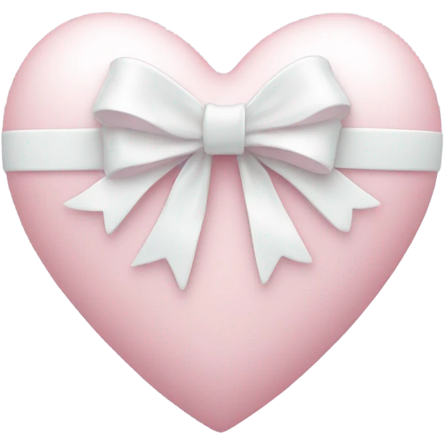Pastel pink heart with white bow emoji