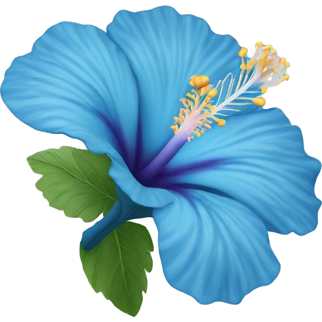Blue hibiscus flower emoji