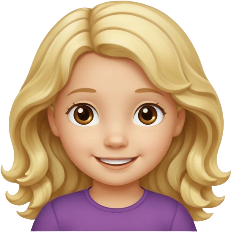 3yr old girl wavy long blond hair brown eyes  emoji