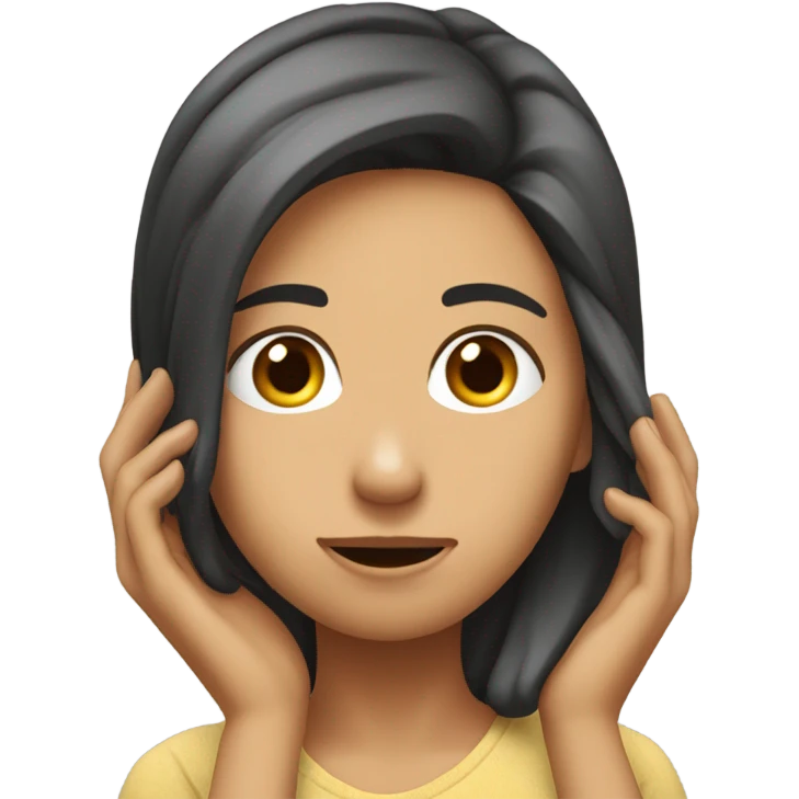 Person tucking their hair behind their ear emoji