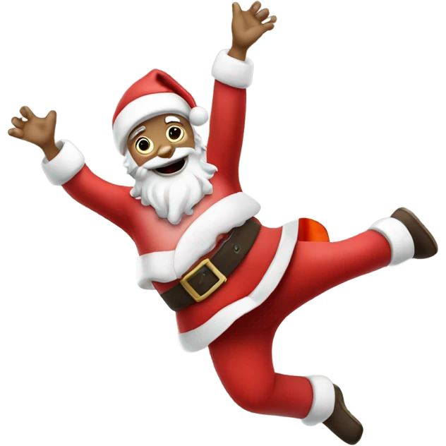 Santa doing a cartwheel emoji
