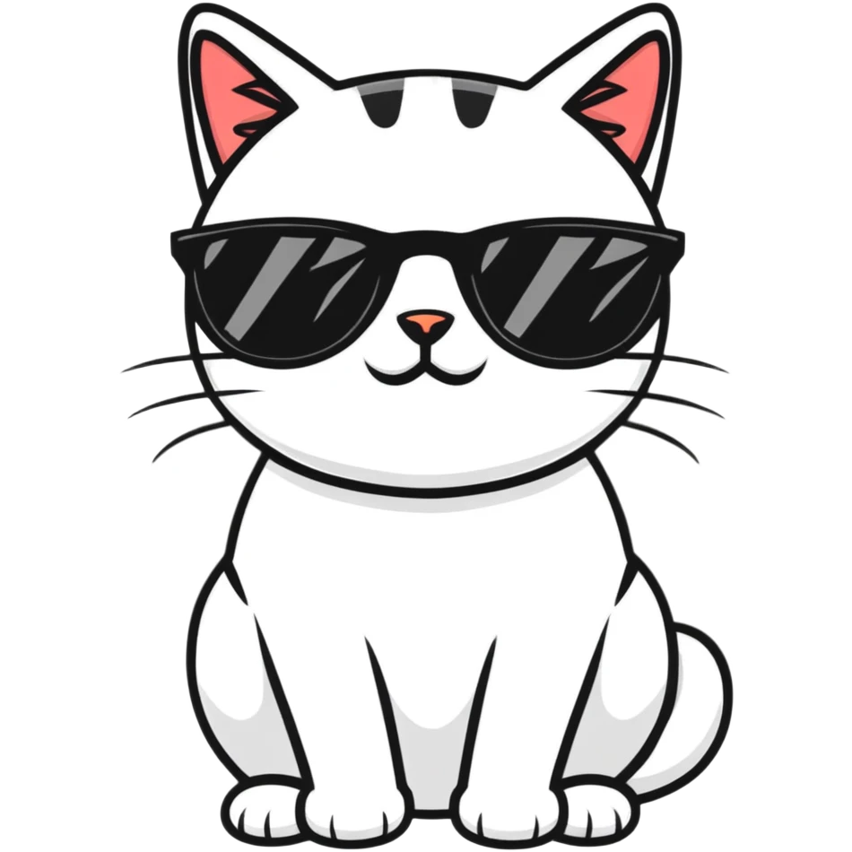 Cat with sunglasses emoji