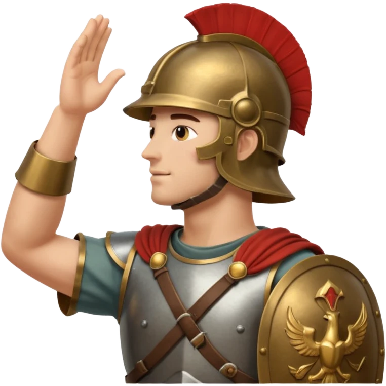 Solider giving a Roman salute viewed from the side emoji