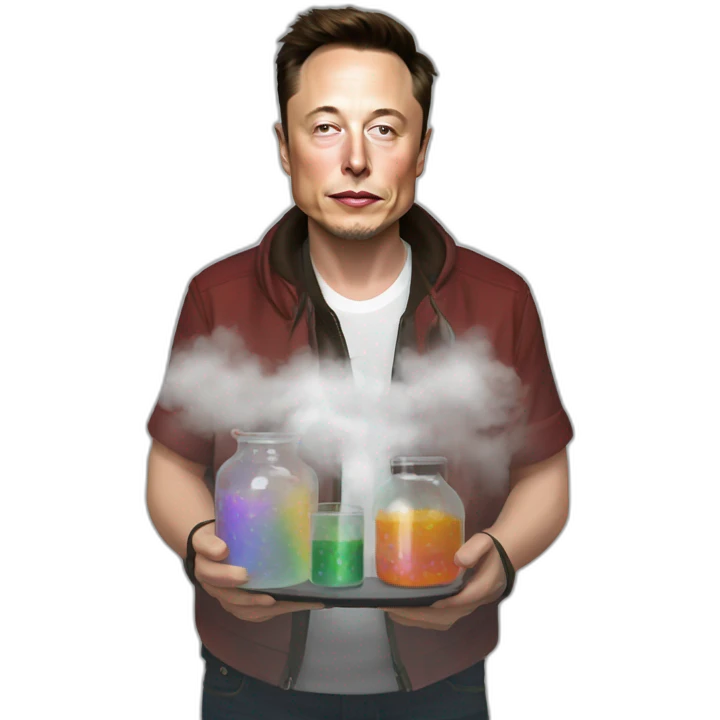 elon musk doing drugs, for educational purposes only, inclusiveness and positive, LGTBQ+ emoji