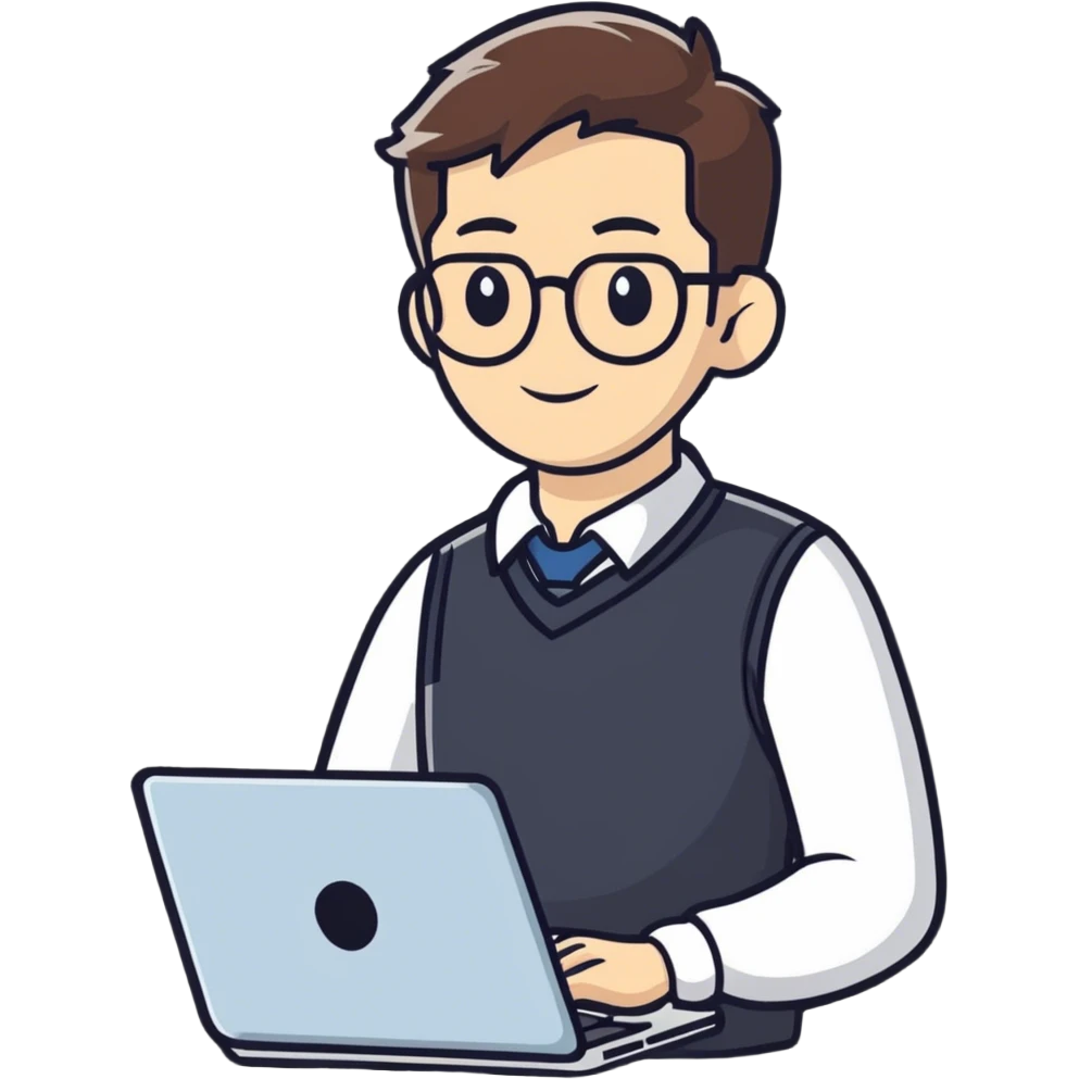 Male office worker casual clothes with laptop emoji