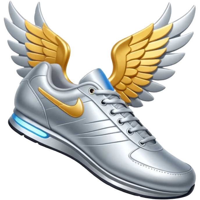 Track shoe with wings emoji