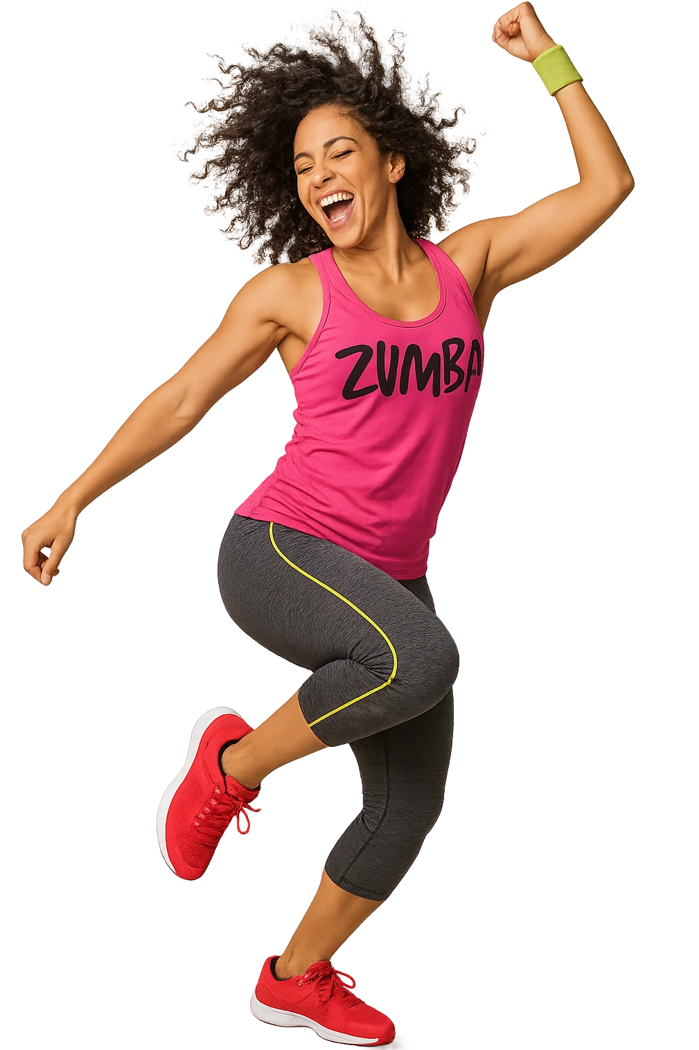 Donna che fa zumba senza sfondo emoji