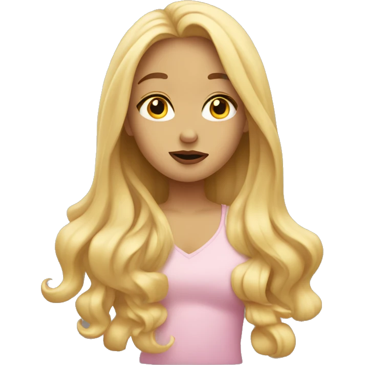 Girl with long blonde hair blowing kisses  emoji