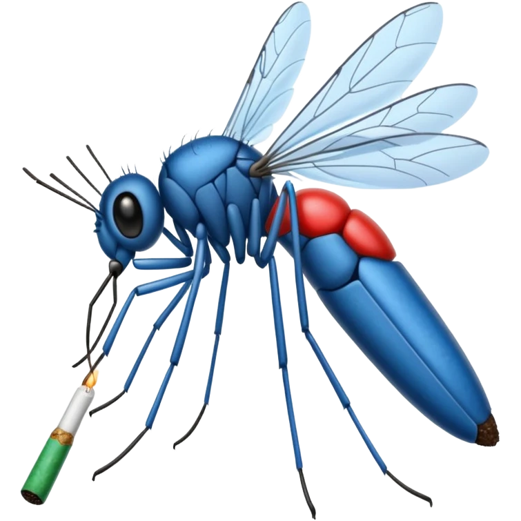 mosquito azul fumando un cigarro emoji